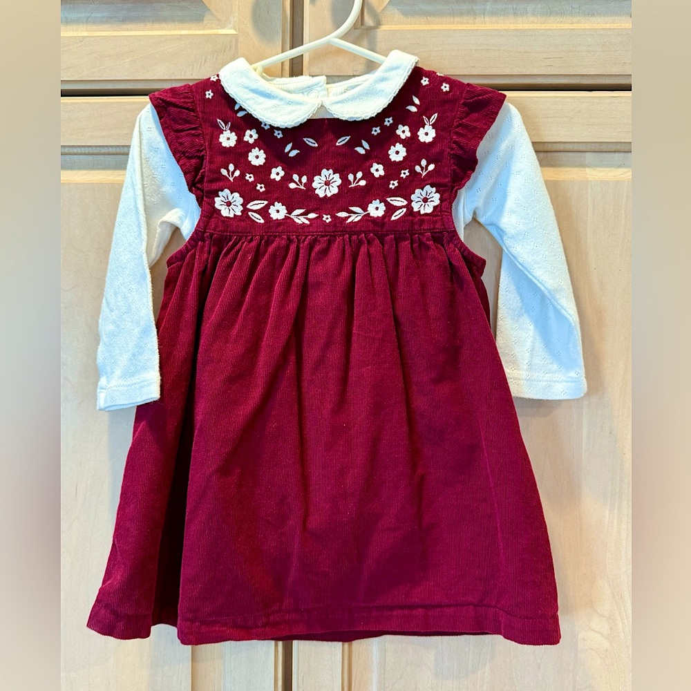 JoJo Maman Embroidered Lapel Jumper Dress